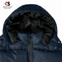 Hooded Navy Blue Puffer Jacket 