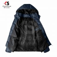 Hooded Navy Blue Puffer Jacket 