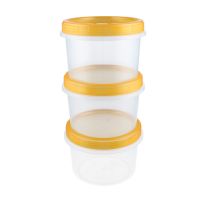 Appollo houseware Fresh Food Keeper large 3pc Set (3 x 700ml) high quality round lightweight food container for refrigerator and microwave easy to handle durable air tight food container plastic food container for storing and freezing food items.