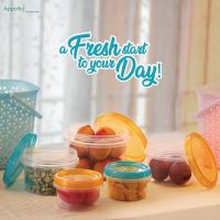 Appollo houseware Fresh Food Keeper Small 3pc Set (3 x 200ml) high quality round lightweight food container for refrigerator and microwave easy to handle durable air tight food container plastic food container for storing and freezing food items.