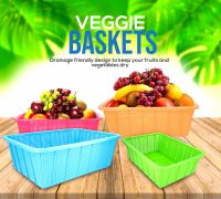 Appollo houseware Rainbow basket( small, Medium, Large) elegant Fruit basket, washable easy to handle durable high quality plastic basket for storing clothes, unbreakable, non-toxic, BPA free basket, stackable and space saver design.