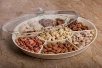 Appollo dry fruit tray with stylish and attractive design, ideal for serving at parties, dinner and picnic, light weight durable dry fruit tray.