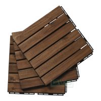 6 slat Acacia wood interlocking deck tiles with pack of 10pcs