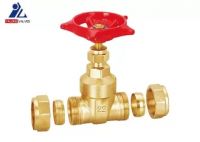 NPT 4 Inch Brass Gate Valve Flanged Red 170C AL Handle