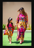 100% Viscose Kaftan in multicolored print