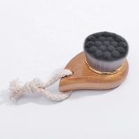 100% Natural bamboo wooden handle soft charcoal bristle face cleansing brush From China