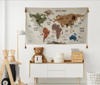 World Map Tapestry From Turkey