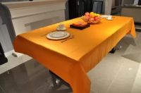 51gsm Disposable Paper Table Covers , SGS 3Ply Orange Paper Tablecloth For Rectangle Table