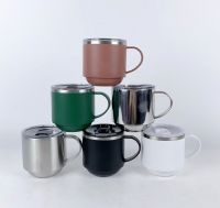 2024 High Quality 12oz 11oz Stainless Steel Coffee Mug with Handle and Slide Lid Vacuum Insulated Cup