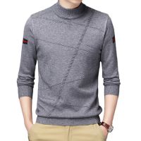 2021 Custom New men&amp;apos;s sweater knitwear men half high neck pullover knit jumpers winter cotton K