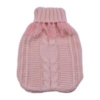 Plush knitting  factory manufacture OEM design acrylic  2L large cable with fringe hot water bottle  From China