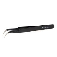 Curved Tweezers Black Coating Stainless Steel Eyelash Tweezers From China