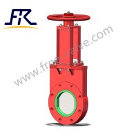 FRZ73PU urethane rubber seat  knife gate valve for high abrasive slurry From China