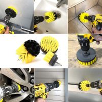 Hot Selling Yellow 3 Piece Electric Drill brush Automotive Home Cleaning Brush Set From China