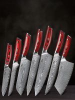  Kitchen Knife Sets Japanese Forged Damascus Steel Chef Santoku Knives Stainless Steel G10 Handle From China