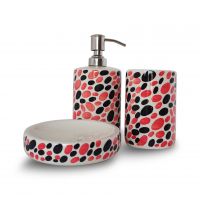 Blue pottery bathroom set of 3 piece