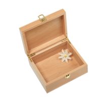 Customized Wooden Gift Packaging Box Unfinished Beech Wood Gift Storage Box With Flip Lid