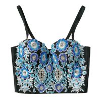 Custom Design Plus Size Shiny Beading women Jewelry Crop Top