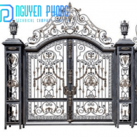 Custom wrought iron main gates, driveway gates