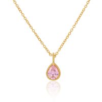 Custom Pear drop tear gemstone necklace
