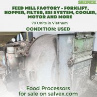 Feed Mill factories - Forklift, Hopper, Filter, ESI System, Cooler, Motor, and More (78 Units) From USA