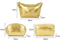 Glossy Pu Golden Makeup Bags