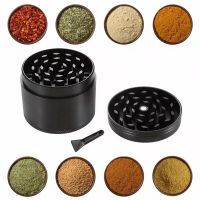 Spice Grinder, 2 inch 4 Layers Zinc Alloy Large Herb Manual Portable Grinder Mill, Black From China