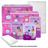 Disposable absorbent underpads and quot Peligrin and quot  Dry Bottom with superabsorbent