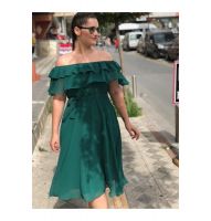 Large Size Shoulder Detailed Belted Women&#039;s Evening Dress 2022 Summer New Season Trend