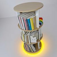Wooden Bookcase 360Â° Spinning Estanteria Giratoria Libros Tower Bookcace Bookstore Storage Shelves Wood Rotating Bookshelf