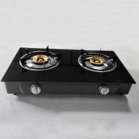 Kitchen Appliance double burner tempered glass gas stove From China