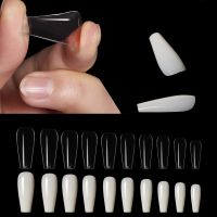 Wholesale High Quality 504 pcs Coffin Nail Tips Clear , Artificial Fingernails False Full Nail Art Tip VendorHot sale products