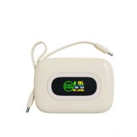 TFT screen power bank 10000mAh mini size built cables fast charge
