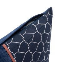 Cotton Cushion Cover With A Geometric Print, Blue, Collection Ethnic