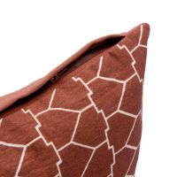 Cotton Cushion Cover With A Geometric Print, Terracotta, Collection Ethnic