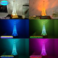 Remote Control Paris Eiffel Tower Night Lamp Night Light Lighting Lamp Table Lamp Soft Light Holiday Lamp For Bedroom Reading Room Gifts Usb Charge Light Portable Lamps