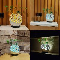 Hollow Vase Remote Control Night Light For Table Kids Bedroom Night Lamp Multicolor Colorful Led Lights Gift Room Decor