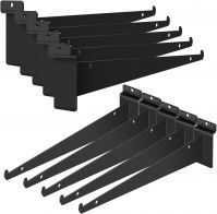 Black metal bracket for glass shelves 300mm length