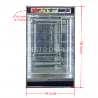 Glass display cabinet with lighting signages &amp; temper glass shelves