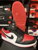 Nike Air Jordan 1 Low Bred Toe Black Red Retro Shoes 553558-612 Men's Sizes