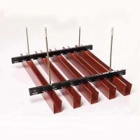 25X100 Aluminum U Shaped Baffle Ceiling Wood Color Ceiling Panel for Metro Station