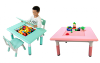building block children table kids furniture with adjustable height for playing and writing From China