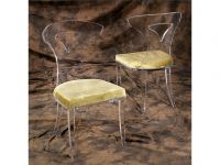 acrylic dining chair with fabric cushion