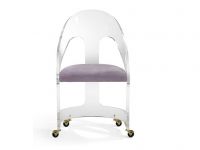 acrylic swivel office chair with casters