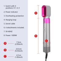 Wavytalk 5 in 1 curling iron, curling iron set with curling brush and 4 interchangeable ceramic curling iron (0.5 "-1.25"), instant heating, includes heat protection gloves and 2 clips
