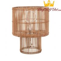 Handwoven Rattan Table Lamp Beside Disk Floor Lamp King Craft Viet