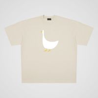 250g Cotton Cartoon Animal Big White Duck Casual Oversize Short Sleeves