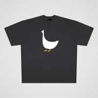 250g Cotton Cartoon Animal Big White Duck Casual Oversize Short Sleeves