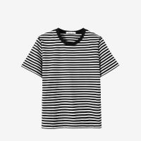 Spring new casual fashion round-neck striped T-shirt simple short sleeved women&#039;s pullover top