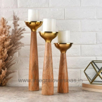 wooden candle holder